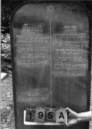 Grabstein 195 (Index: 99618320) Maße HxBxT: 122x44x14 cm Symbolik: Davidstern: Grabstein 195A