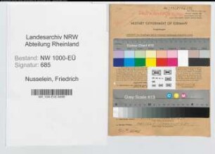 Entnazifizierung Friedrich Nusselein, geb. 25.05.1900 ()