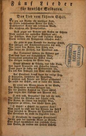 Fünf Lieder für deutsche Soldaten