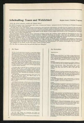 Arbeitsalltag: Traum und Wirklichkeit