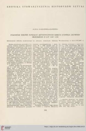 Kronika Stowarzyszenia Historyków Sztuki