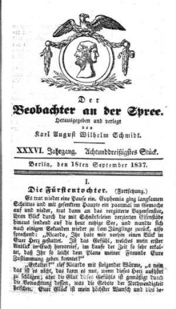 38. Stueck, 18. September 1837