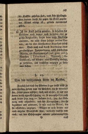 Von den verschiedenen Arten der Koliken.