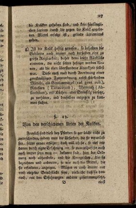Von den verschiedenen Arten der Koliken.