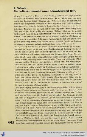 Ein Italiener besucht unser Schwabenland 1517.