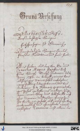[S. 533] Die Universität weist Ansprüche des Gottfried Magnus Stapf, Kanoniker des Stifts St. Margarethen in Waldkirch, zurück. (Freiburg, 18.05.1743)