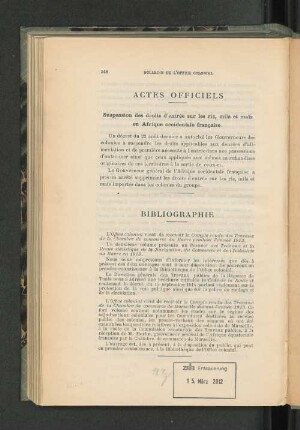 Actes Officiels.