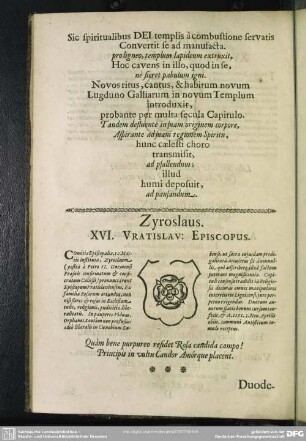 Zyroslaus. XVI. Vratislav. Episcopus