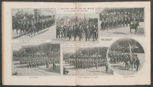 Festejos oficiales de mayo - El tedéum y el desfile - [Ilustración]