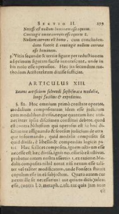 Articulus XIII. Recens artificium solvendi sophismata modalia, longe facilius [et] expeditius.
