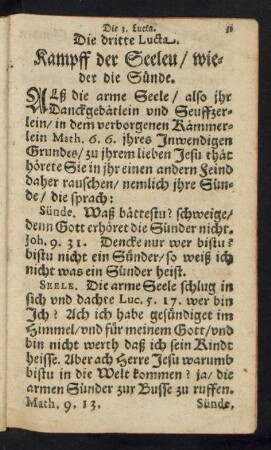 Die dritte Lucta. Kampff der Seelen/ wieder die Sünde.