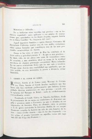 2. Azorín y el Conde de Lemos