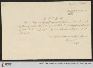 Briefe von Heinrich Vogt an Max Wolf: Brief von Heinrich Vogt an Max Wolf