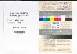 Entnazifizierung Grete Nothen, geb. 03.05.1916 (Korrespondentin)