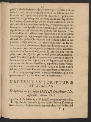Necessitias Scripturae Et Utilitas.