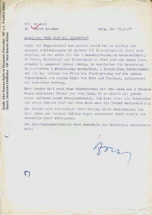 Interne Korrespondenz