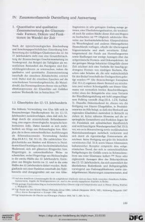 IV. Zusammenfassende Darstellung und Auswertung