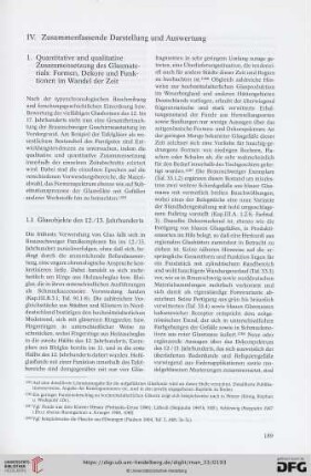 IV. Zusammenfassende Darstellung und Auswertung