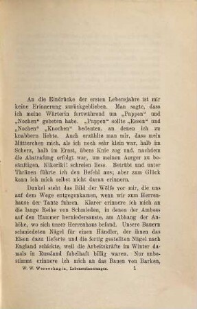 Lebenserinnerungen : meine Jugendjahre