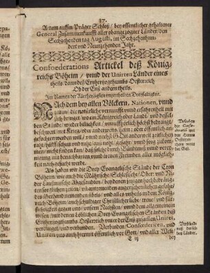 37-44, Confoederations Artickel deß Königreichs Böheim