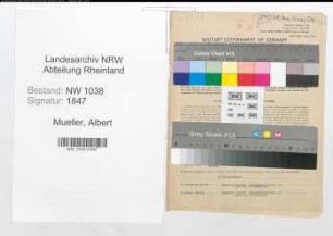 Entnazifizierung Albert Mueller , geb. 19.01.1902 (Hutmacher)