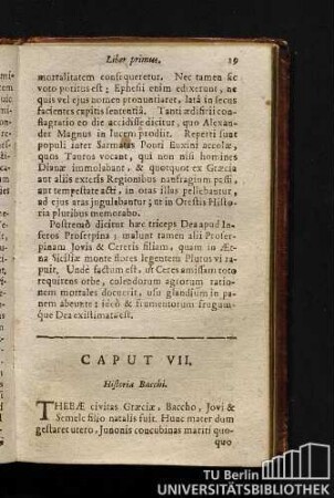 Caput VII. Hsitoria Bacchi.