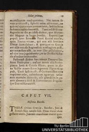 Caput VII. Hsitoria Bacchi.