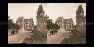 Hauptplatz mit Kirche Wehrturm und Pestsäule, Perchtoldsdorf