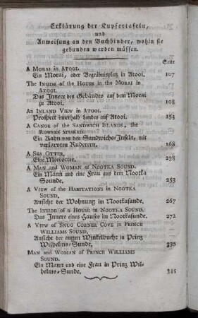Erklärung der Kupfertafeln, und Anweisung an den Buchbinder, wohin sie gebunden werden müssen
