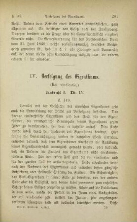 IV. Verfolgung des Eigenthums.