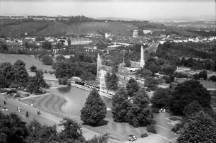 Stuttgart: Landesausstellung, Blick vom Aussichtsturm auf die Anlagen