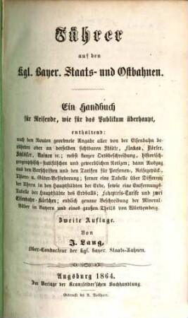 Führer auf den kgl. bayer. Staats- und Ostbahnen : ein Handbuch für Reisende ...