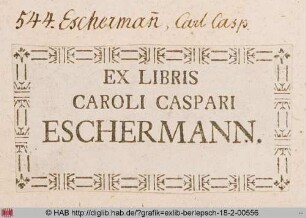 Exlibris des Carl Caspar Eschermann