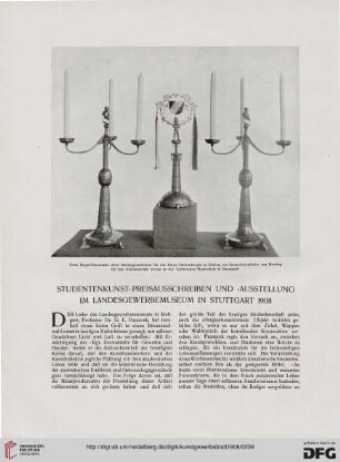 Studentenkunst-Preisausschreiben und -Ausstellung im Landesgewerbemuseum in Stuttgart 1908