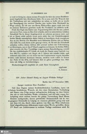 Julius Eduard Hitzig an August Wilhelm von Schlegel, Berlin, 27.12.1808