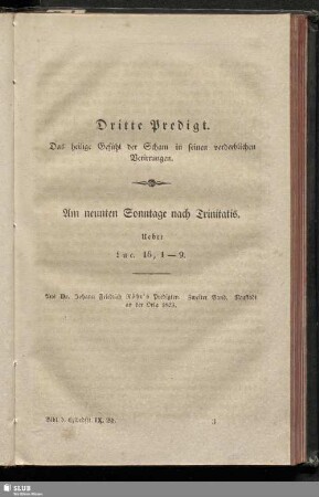 Dritte Predigt. Das heilige Gefühl der Scham in seinen verderblichen Verirrungen