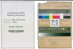Entnazifizierung Heinrich Susen , geb. 19.02.1880 (Stadtoberinspektor)