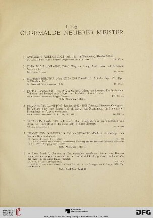 Ölgemälde neuerer Meister (Nr. 1-65)
