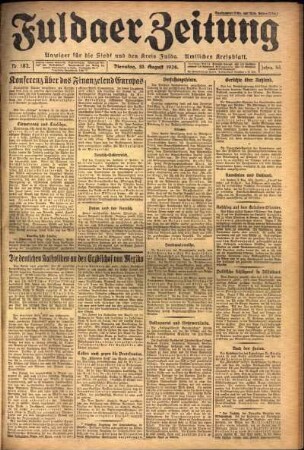 Ausgabe vom Dienstag, den 10. August 1926.