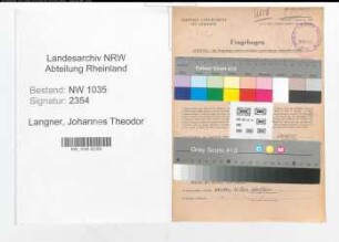 Entnazifizierung Johannes Theodor Langner , geb. 28.12.1895 (Gewerbelehrer)