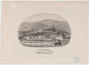 Heidelberg, Stadt, Schloss und Alte Brücke von Nordwesten