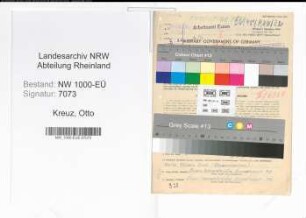 Entnazifizierung Otto Kreuz, geb. 04.05.1900 (Angest.)
