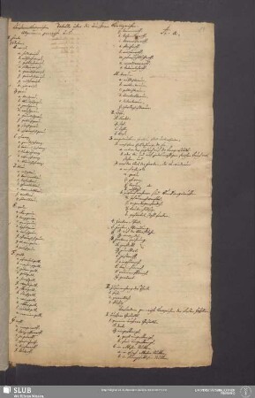 [Tabelle über die äußeren Kennzeichen der Fossilien, wahrscheinlich aus den ersten Jahren]