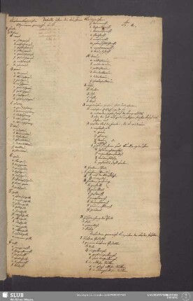 [Tabelle über die äußeren Kennzeichen der Fossilien, wahrscheinlich aus den ersten Jahren]
