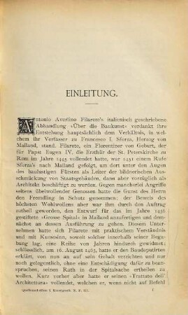 Antonio Averlino Filarete's Tractat über die Baukunst : nebst seinen Büchern von der Zeichenkunst und den Bauten der Medici