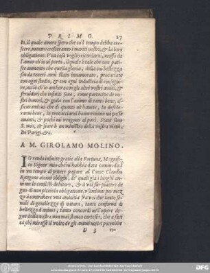 A M. Girolamo Molino.