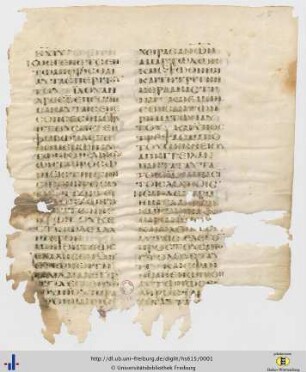 Fragment eines griechisch-sahidischen Evangelistars