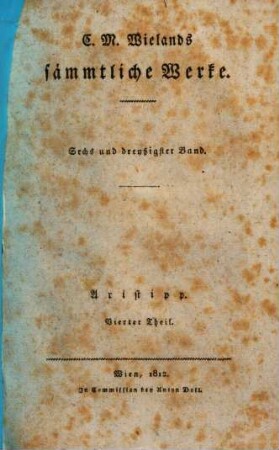 C. M. Wielands sämmtliche Werke, 36. Aristipp ; Theil 4
