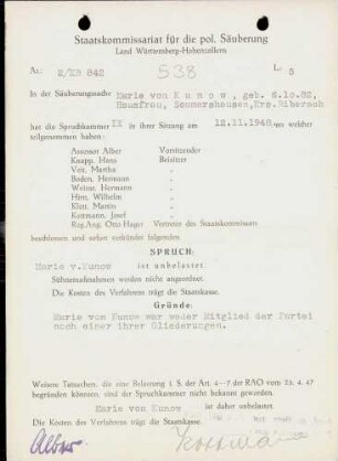Kunow, Marie von