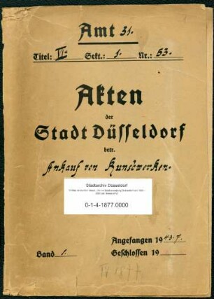 Ankauf von Kunstwerken